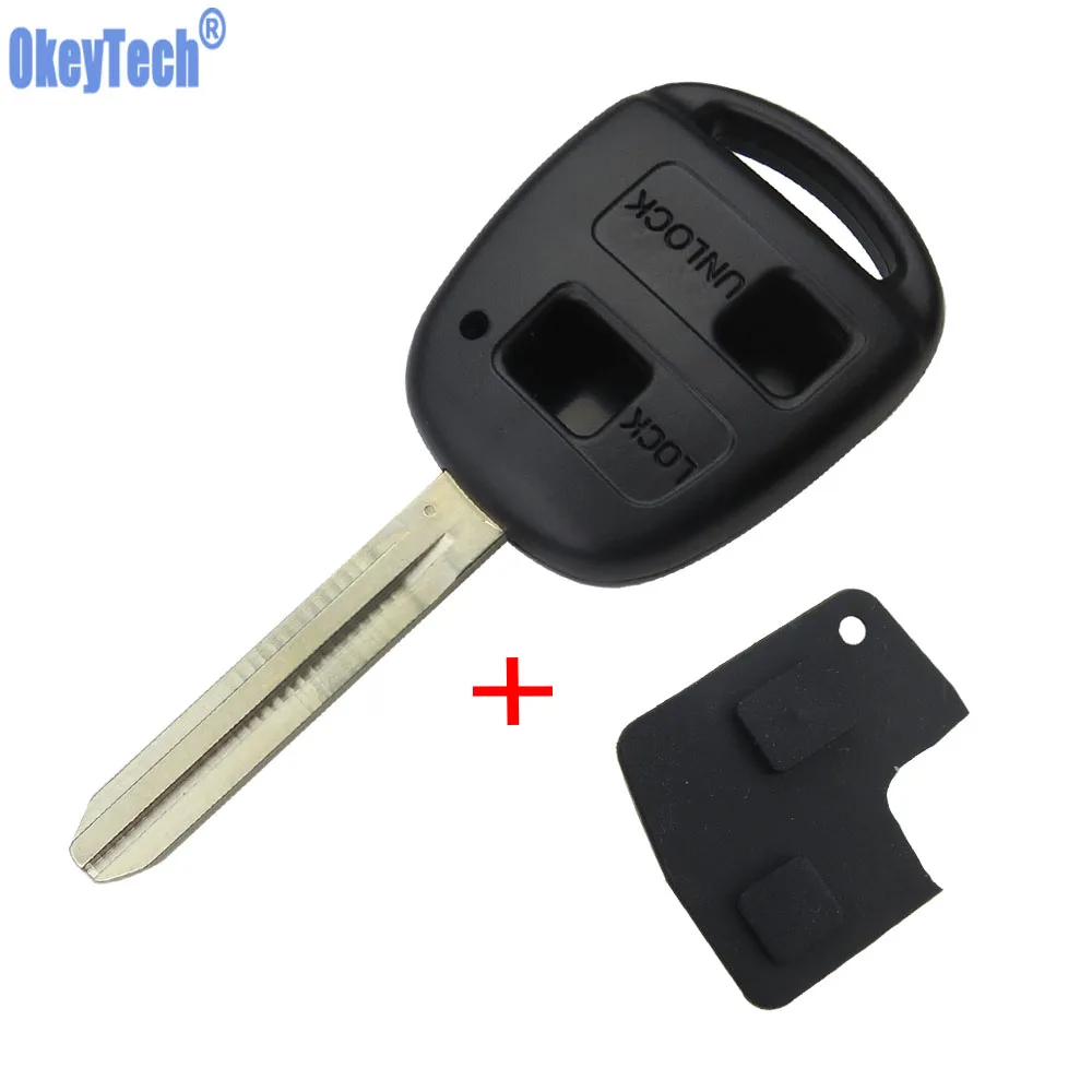 Чехол для ключей OkeyTech Uncut резиновый коврик замены Toyota Avensis Yaris Auris 2 кнопки|case for|case