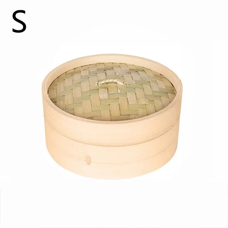 15cm Бамбуковая Пароварка с крышкой, рыба, рис, овощи, Снэк, Паровая корзина, кухня, пароварка, нагревающая посуда - Цвет: 15cm