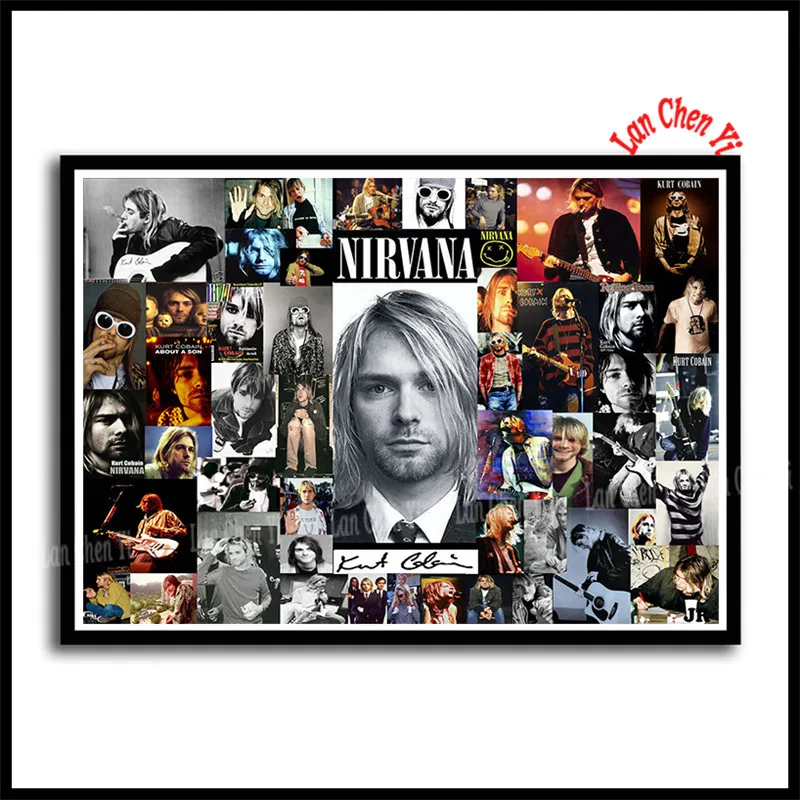 Шоколад Nirvana певец плакат Курт Кобейн рок-музыка белая бумага с покрытием плакаты живопись Бар настенная декоративная живопись певец плакат - Цвет: Шоколад