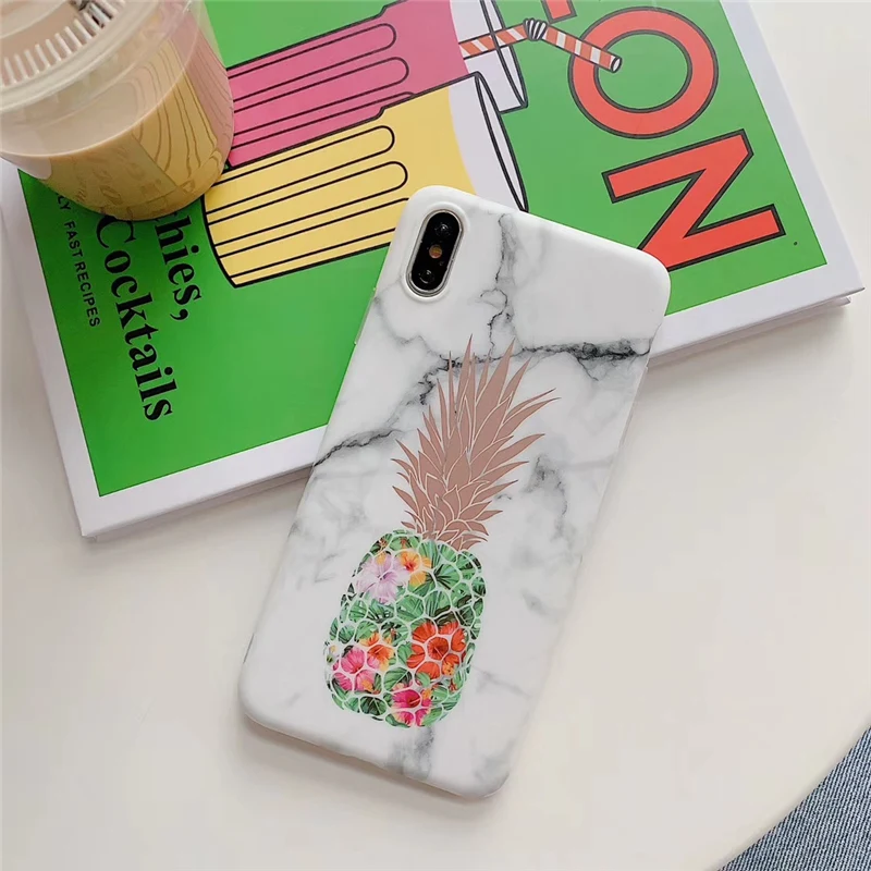 Lovebay Phone Case For iPhone 11 6 6s 7 8 Plus 11Pro X XR XS Max Cartoon Pineapple Marble Soft IMD Cover |
