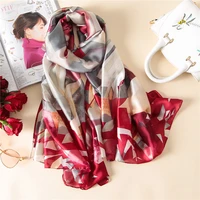 2017 luxury brand summer women scarf fashion quality soft silk scarves female shawls foulard beach cover ups wraps silk bandana