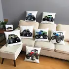 Соединенные Штаты с мультипликационным принтом с героями мультфильмов Монстр автомобиль внедорожник узорчатый чехол плюшевые наволочки 45*45 см подушки Чехол наволочка для домашнего декора чехол