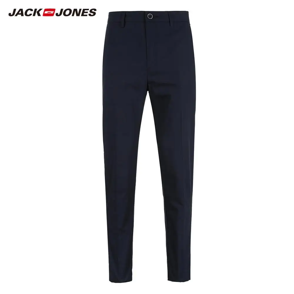 JackJones мужские Весна и лето 100% хлопок чистый цвет Эластичные Обтягивающие брюки