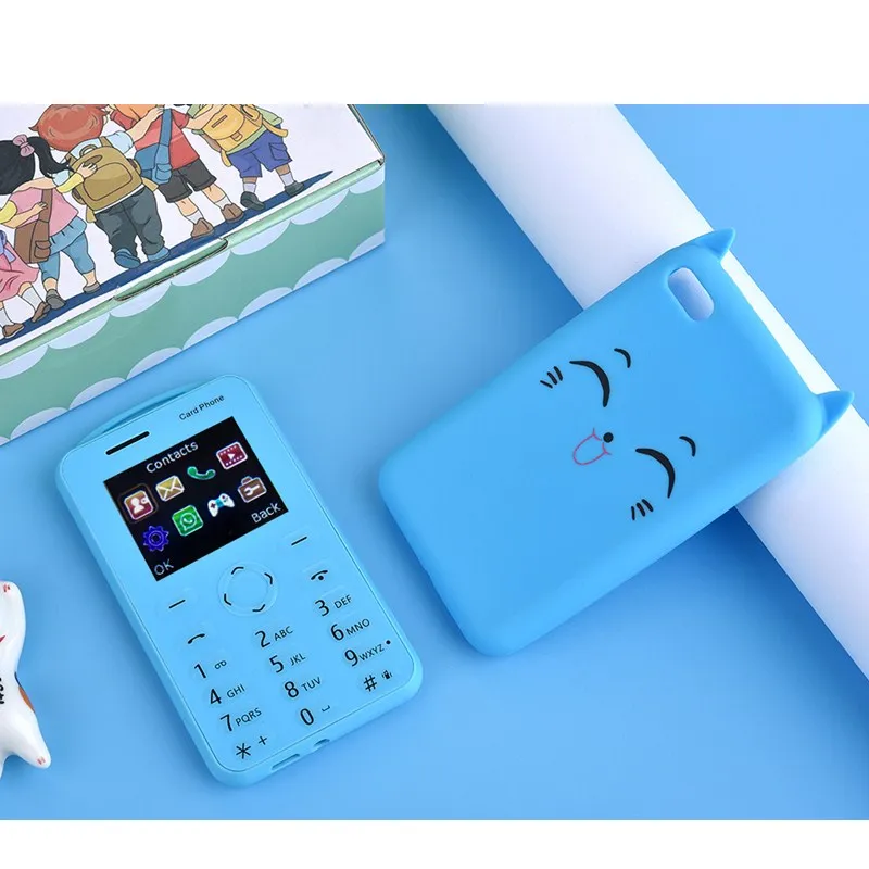 AEKU A5 Мультяшные Детские карты сотовые телефоны с 1,77 дюймовым Bluetooth музыкальным низким излучением маленький студенческий мобильный телефон пуш-Боттон