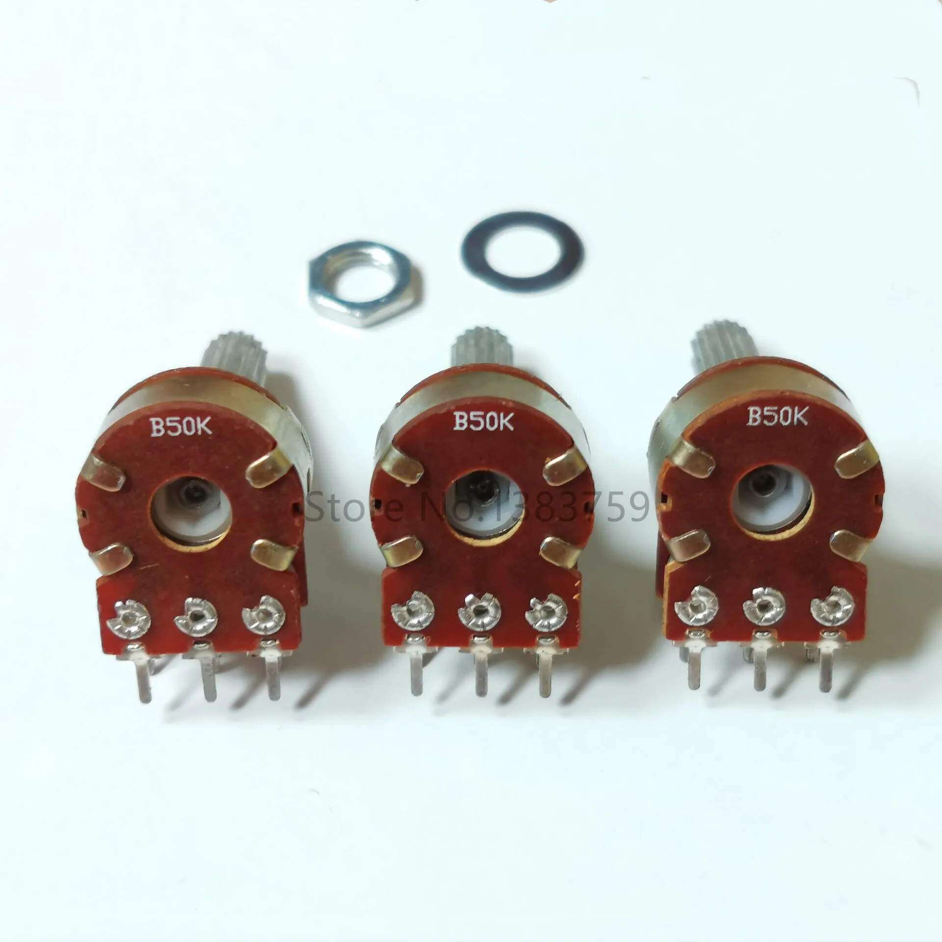 5pcs 16/148 type Stereo channel potentiometer B50K sawtooth shaft length 25MM | Обустройство дома
