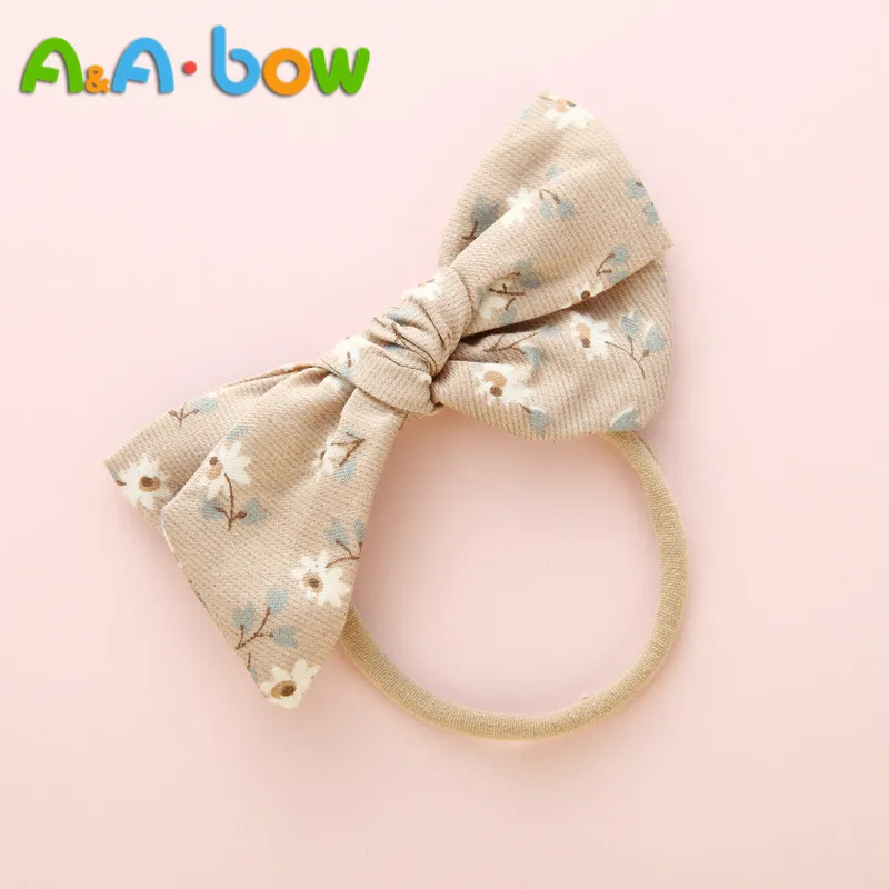 

1PCS Print Floral Bow Nylon Headband For Baby Girls, Baby Stretch Headbands Cute Headwear Hair Accessories Head Wrap
