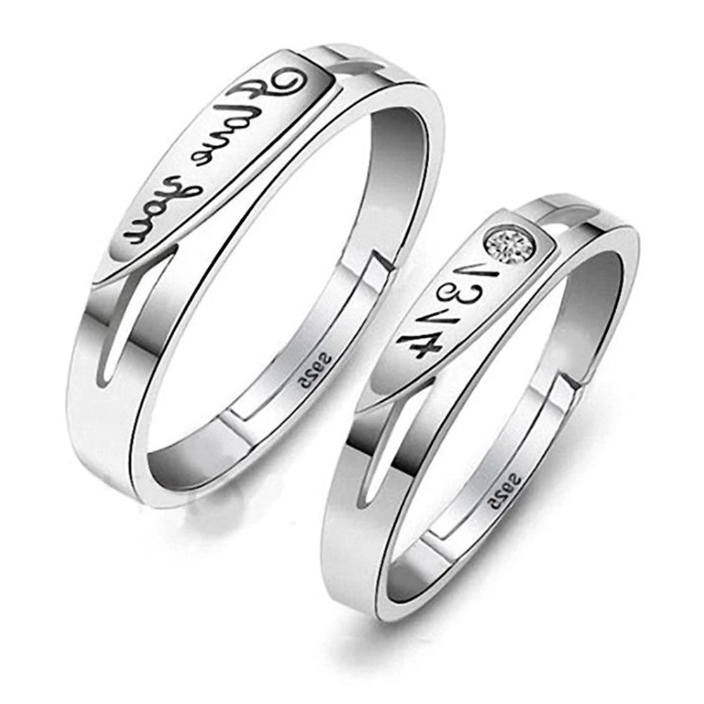Фото S925 стерлингового серебра Love You 1314 Навсегда Дизайн Свадебные парные кольца