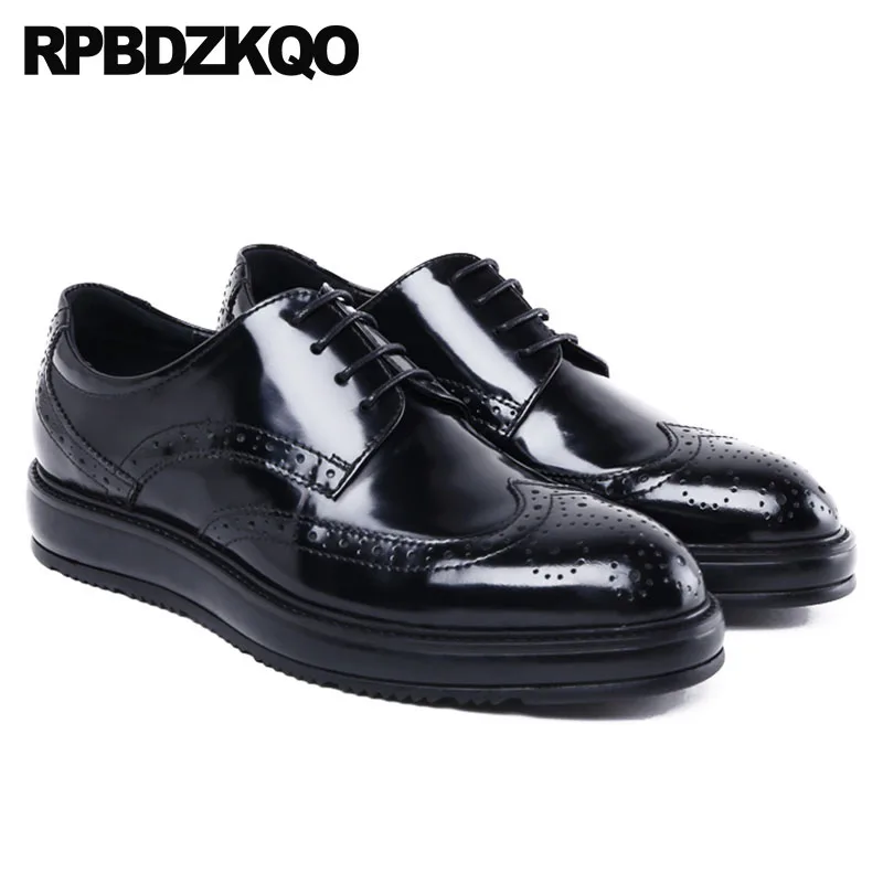 Брендовые весенние туфли известного бренда Wingtip ручной работы на платформе