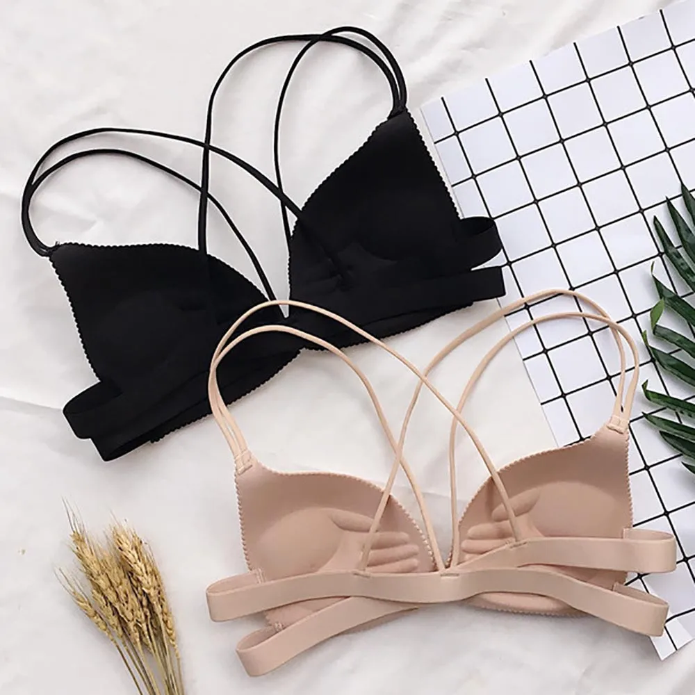 

Women Sexy Wireless Bra soft and comfortable Top Vest Breathable Chest Pad Wearing Sports Underwear L50/0118