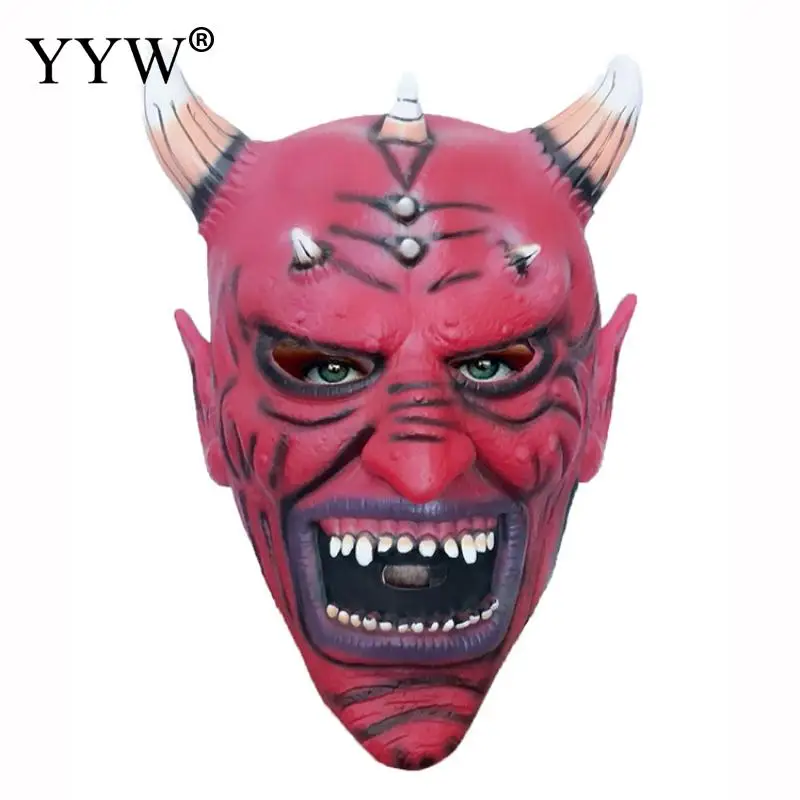 Страшная маска Red Demon реалистичные латексные маски с гудком украшение для