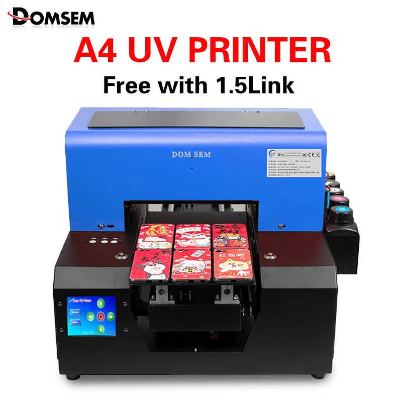 DOMSEM UV планшетный принтер для металлической деревянной кожи Стекло Акриловая