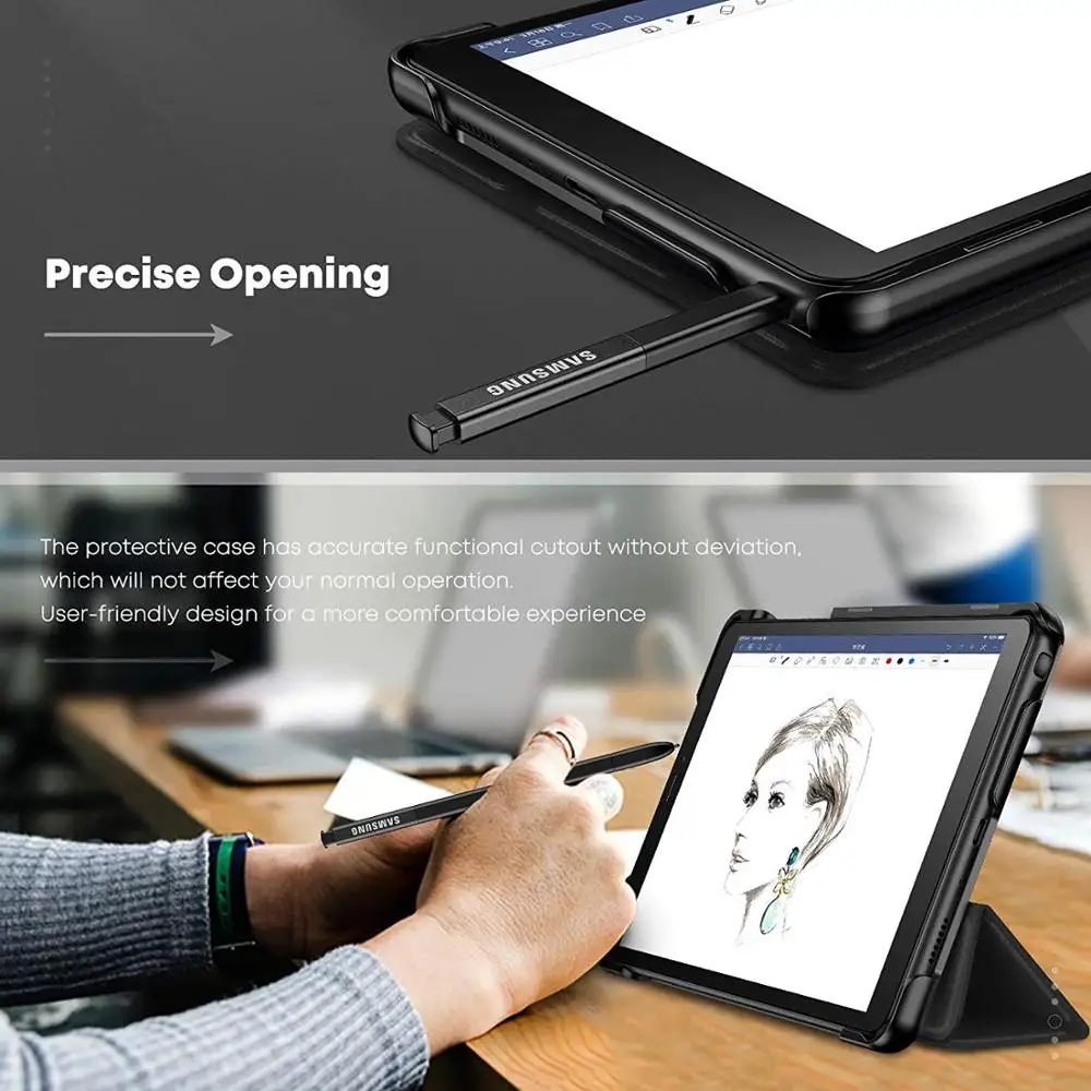 Чехол для Samsung Galaxy Tab A 8 0 P200 P205 S Pen SM тонкий кожаный чехол подставка 2019|Чехлы