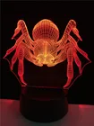 Ночник в виде паука с 3D иллюзией, светодиодный светильник с питанием от USB, меняющий цвета, сенсорный, для стола, спальни, подарок для девушек и любимых, украшение для дома