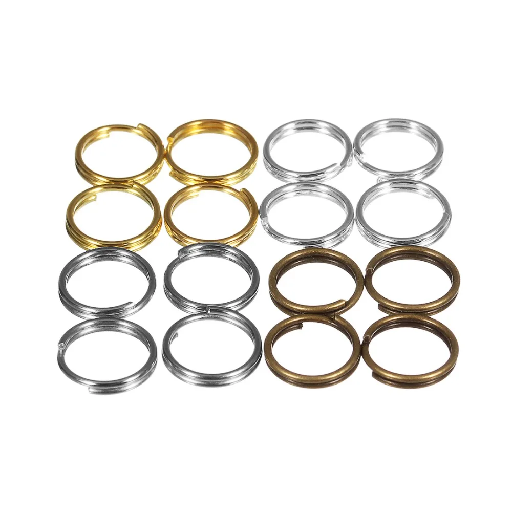 Открытые Кольца Sauvoo 200 шт./лот 4 5 6 8 10 мм двойные кольца золотого и серебряного