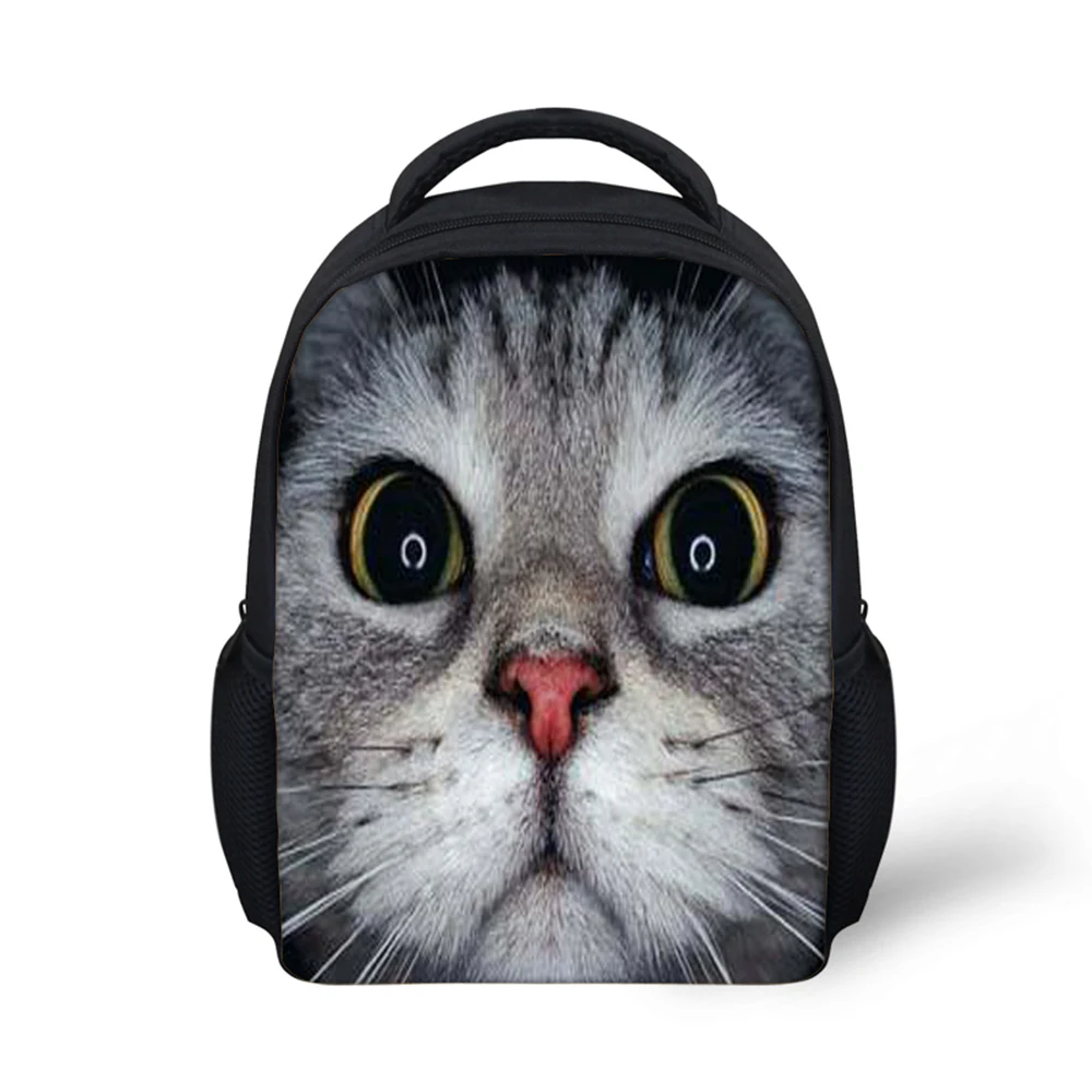 

12-inch Black Cat Backpack Animal Bags Women Children School Bags Girls Teenager Mochila ZOO Animals print Bag boys Backpack
