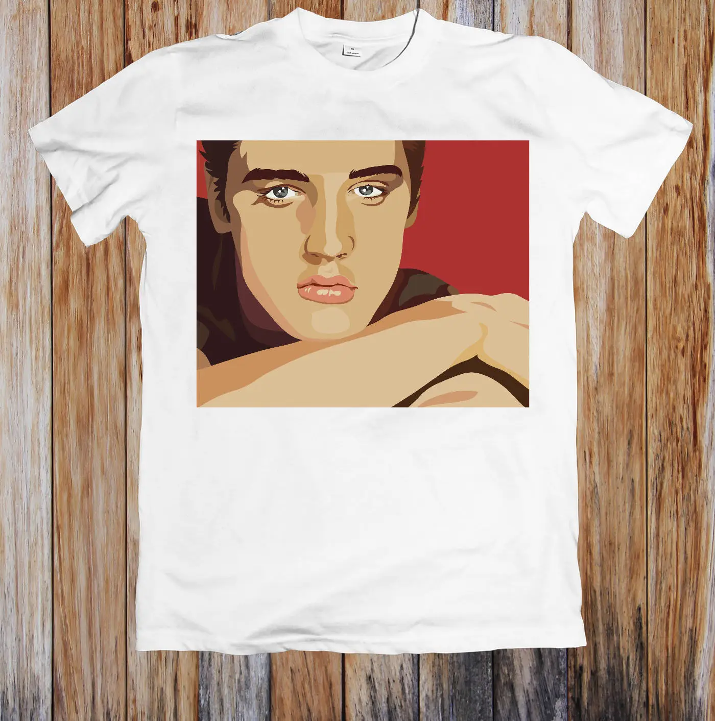 Мужская футболка ELVIS PRESLEY PORTRAIT темно белая черная в стиле ретро винтажная