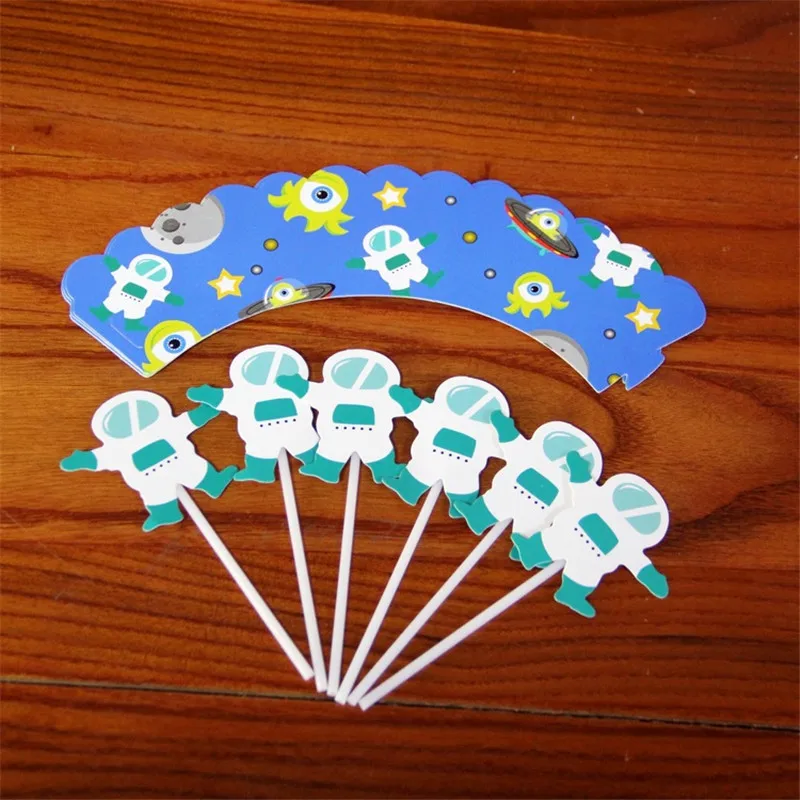 6-set Baby Happy Birthday Wedding Party Cupcake Topper &amp Wrapper Unicorn Crown Lips YXG07 | Дом и сад