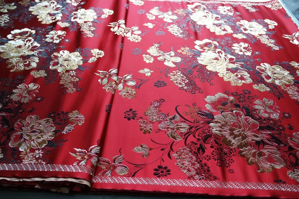 Китайская традиционная Полиэстровая ткань 75 см парча Чонсам с красной спинкой