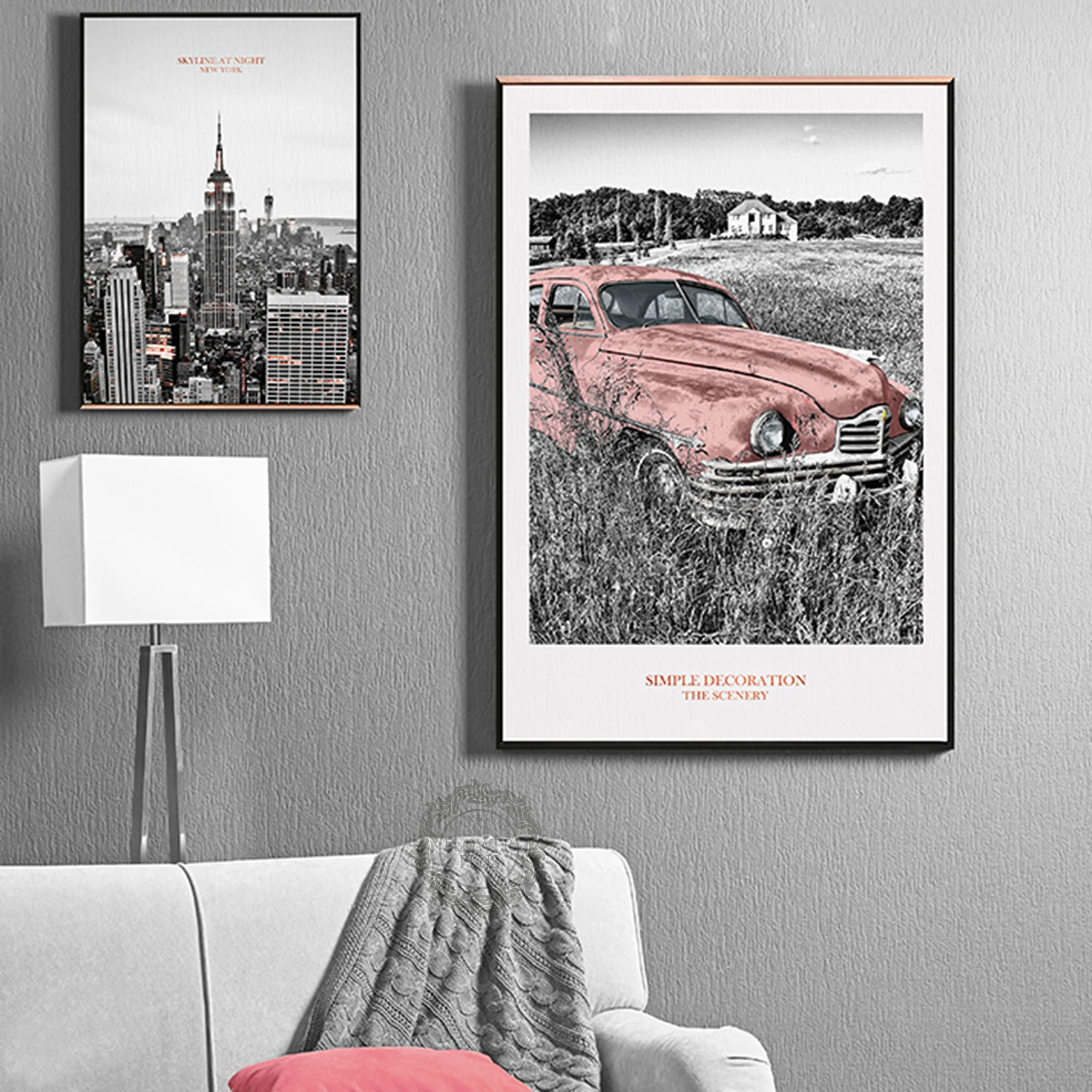 Современная простая Мозаика из розового золота с изображением Нью-Йорка