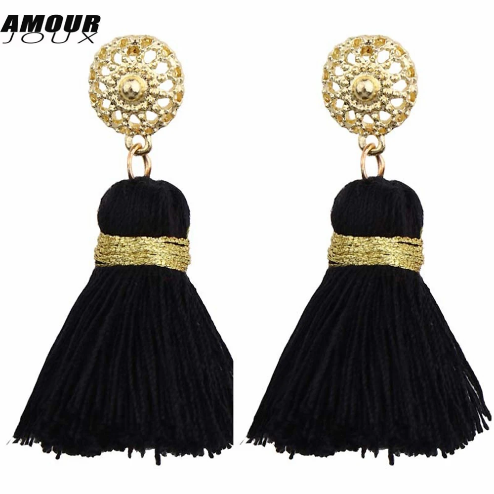 2018 Fashion Woman Long Tassels Hanging Drop Earrings 4 Colors Tassel Earring Handmade Bohemian Jewelry | Украшения и аксессуары