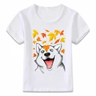 Детская одежда, футболка, Осенняя детская футболка Хаски для мальчиков и девочек, детская футболка oal315