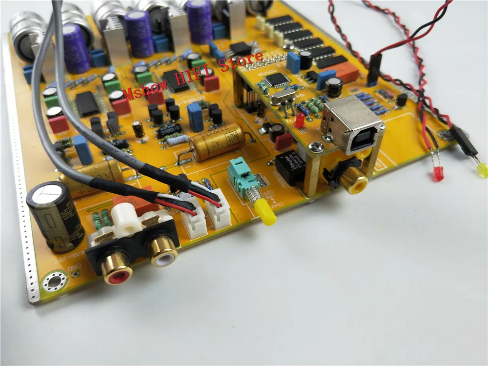 Mshow аудио параллельно AD1865 ЦАП Декодер доска HiFi SPDIF и PCM2706 USB вход совместим amanero/XMOS