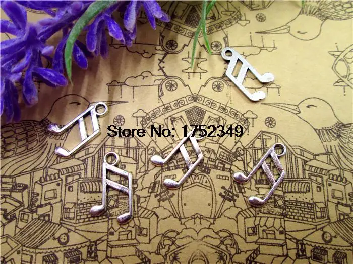 60 шт МУС Примечание амулеты Античные тибетские серебряные тон тройной клеф Шарм