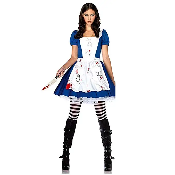 Игра Alice Madness Returns косплей костюм Хэллоуин Карнавальная Униформа синий платье