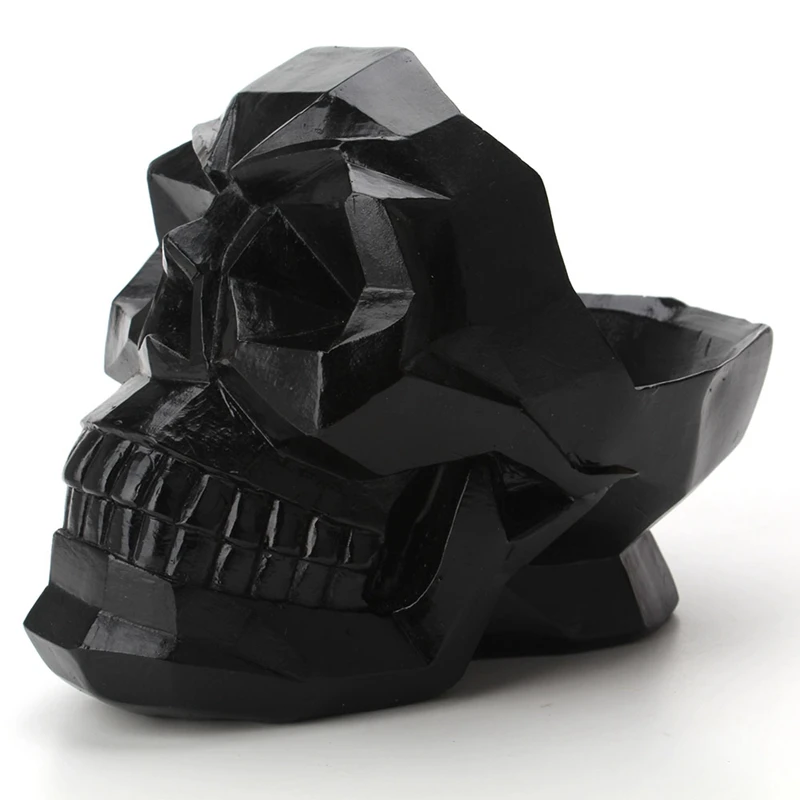 

3D Geometric Skull Ornaments Resin Miniature Figurines Home Office Bar Desk Decor Phone Holder Table Skull Crafts Storage Box