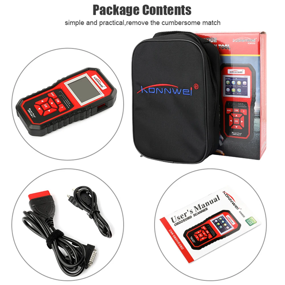 KONNWEI KW850 OBD2 автомобиля Диагностика авто читателя Кода инструмент читает жить