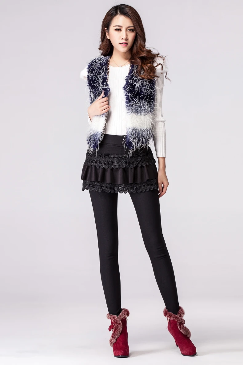 Теплые флисовые леггинсы кружевная юбка с брюками однотонные брюки Леггинсы для