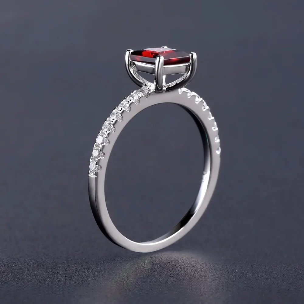Gem's Ballet 1.45Ct натуральный красный гранат модное обручальное кольцо 925 пробы Серебряное обручальное кольцо для женщин