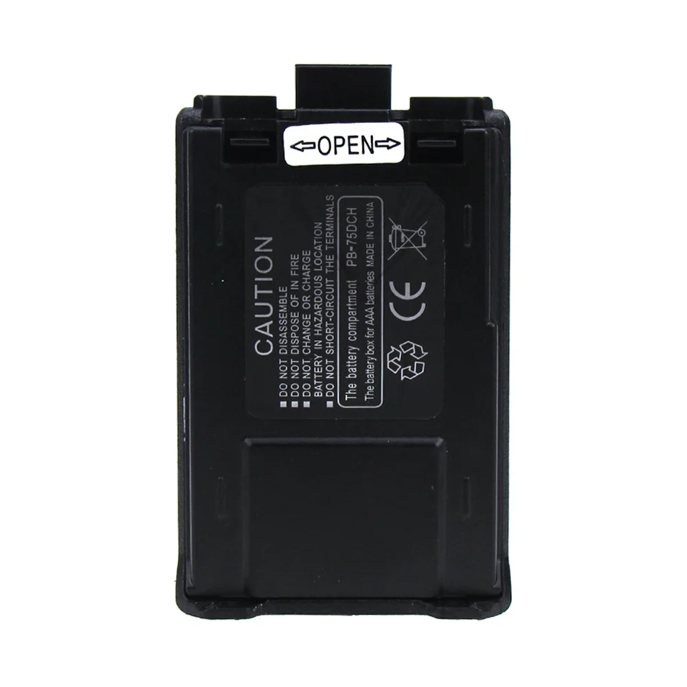 portable black extended 6x aaa battery case pack shell for baofeng uv5r uv5rb uv5re walkie talkie free global shipping