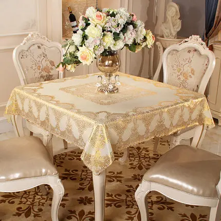 

European-style Gold-stamped Square Tablecloth PVC Square Waterproof and Iron-proof Tablecloth Cushion Mahjong Tablecloth