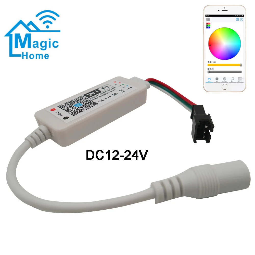 Адресуемый волшебный домашний светодиодный контроллер SPI DC5V DC12 24V 2048 пикселей