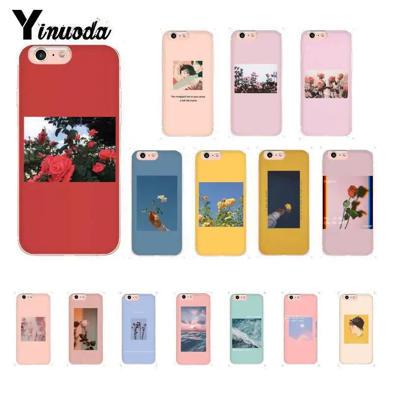 Yinuoda красивый чехол для телефона с принтом в виде цветов iPhone 8 7 6 6S Plus 5 5S SE XR X XS MAX 10 11