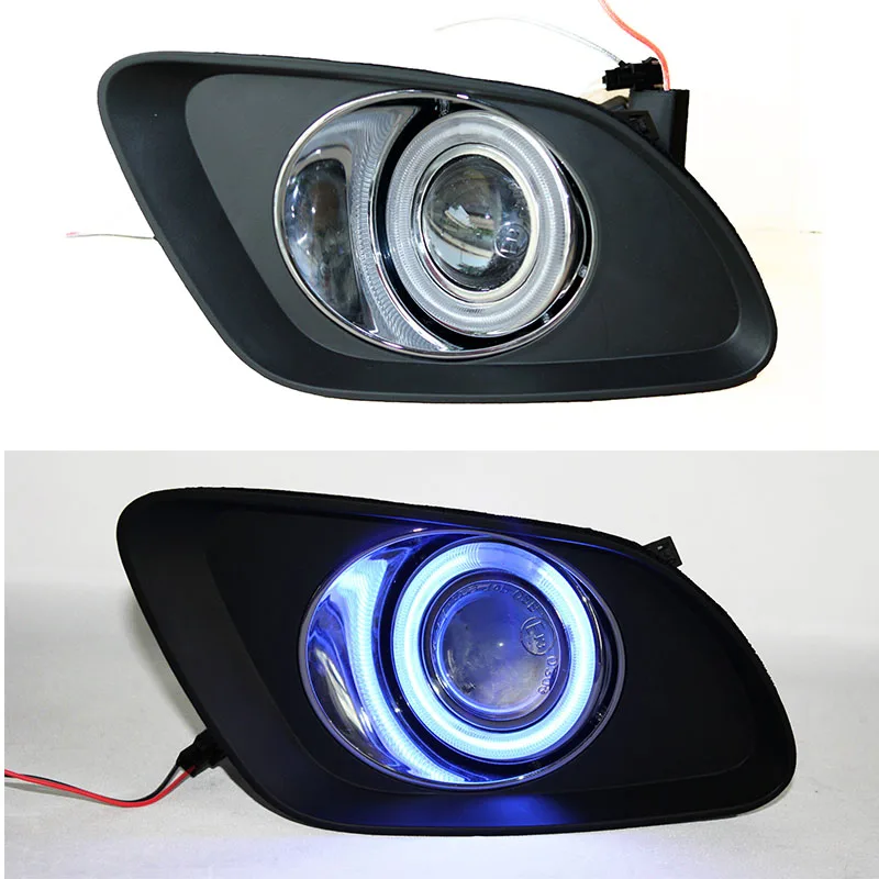 

eOsuns CCFL angel eye led daytime running light DRL + halogen Fog Light + Projector Lens for Geely Emgrand EC7-RV