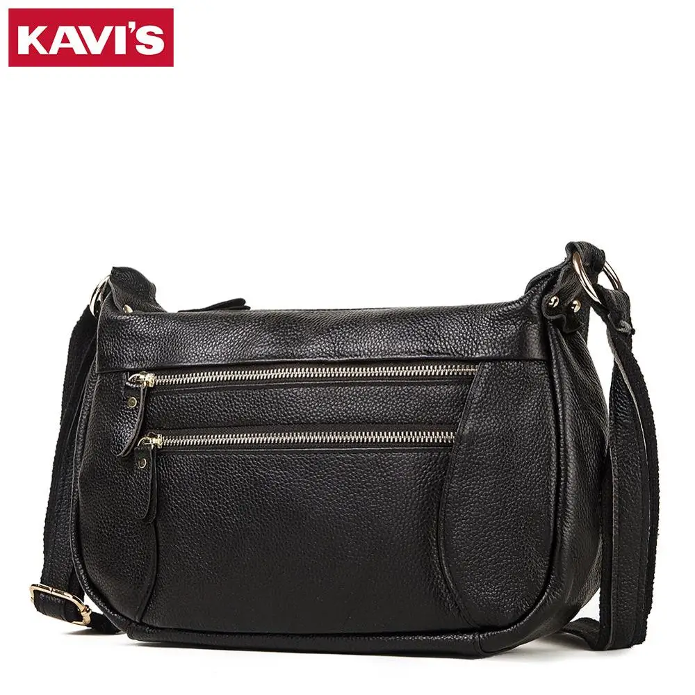 Женская сумка через плечо KAVIS из натуральной кожи женская мессенджер модная