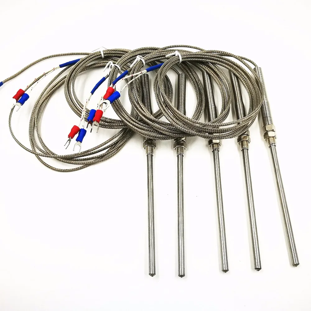 

5Pcs High Temperature 0-400 C Thermocouple K Type 100MM 200MM Probe Sensors M8 Diameter 5MM