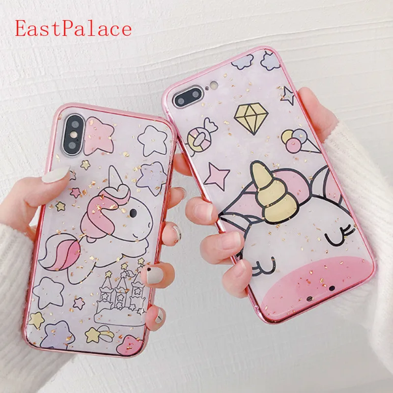 3D роскошный дизайнерский мультяшный милый Единорог чехол для iPhone X XS MAX XR 8 7 6 S Plus