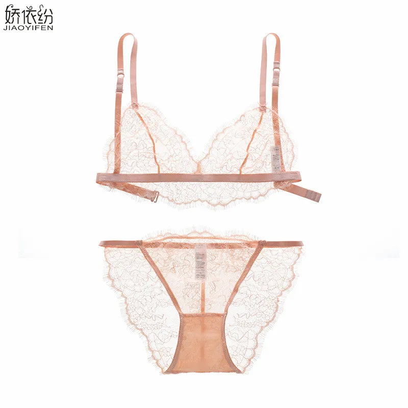 Летний полый сексуальный кружевной комплект нижнего белья ультра тонкий женский