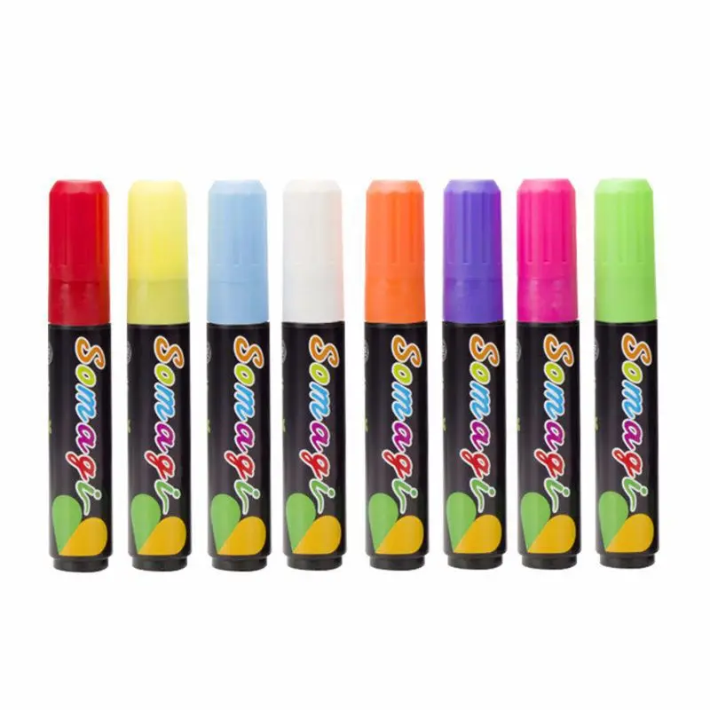 Флуоресцентный маркер с жидким мелом 8 цветов|Маркер для белой доски| |