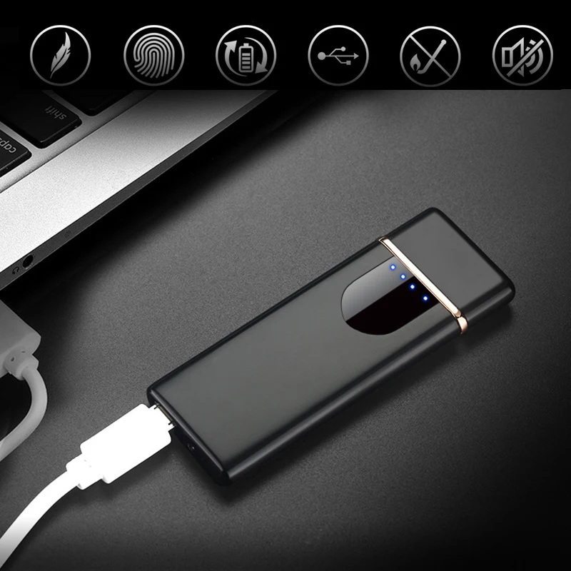 Ультратонкая usb зарядка сенсорный экран сенсор Электронная зажигалка