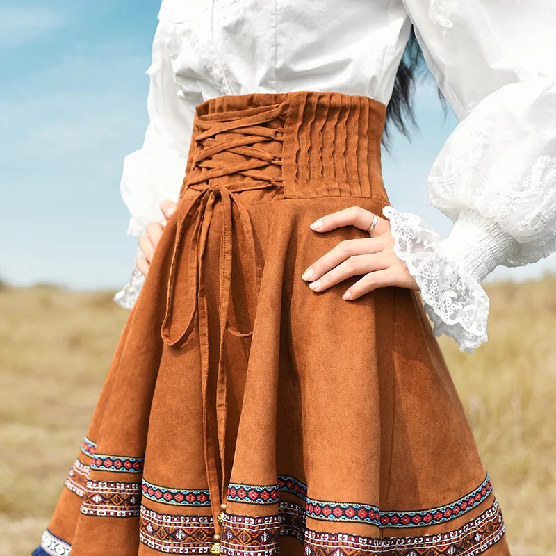 Женская замшевая мини юбка с высокой талией вышивкой|skirt spring|short skirt for womenfashion short |