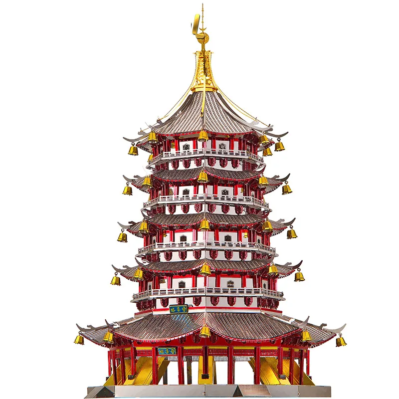Piececool 3D металлические Пазлы Модель красочные Leifeng пагода строительство детей вручную головоломки Настольный дисплей развивающие игрушки