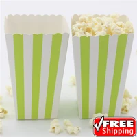 36pcs lime green striped popcorn boxes bulk wedding birthday movie night party stripe loot candy snack paper treat gift buckets