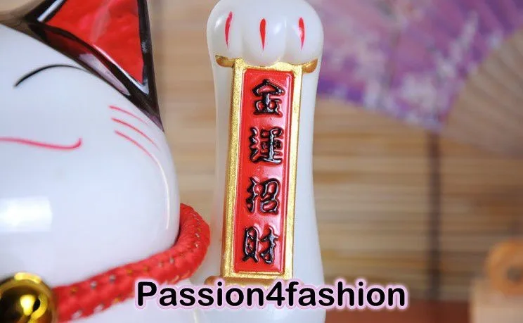 Maneki Neko Lucky Cat развевающийся лапой керамический улыбающееся лицо милый богатство удача орнамент Электрический негабаритный подарок