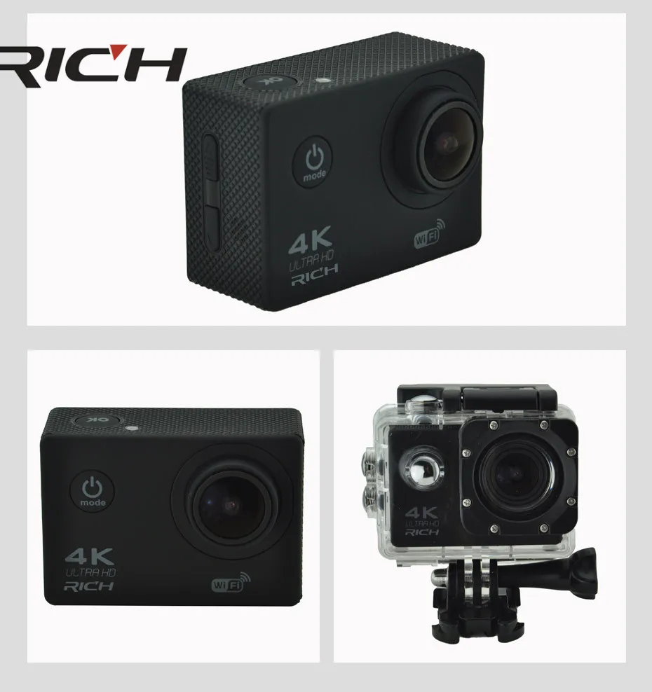 Спортивная Экшн камера F60/F60R 4K 30FPS 170D Len 1080P 60FPS WIFI 30M Go Waterproo Pro велосипедный