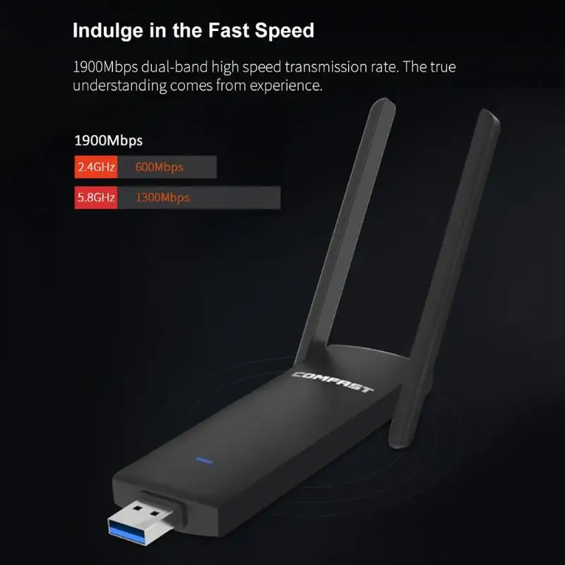 Сетевая карта COMFAST USB 3 0 1900 Мбит/с беспроводная Wi fi 2 4/5 8 ГГц двухдиапазонный с базой