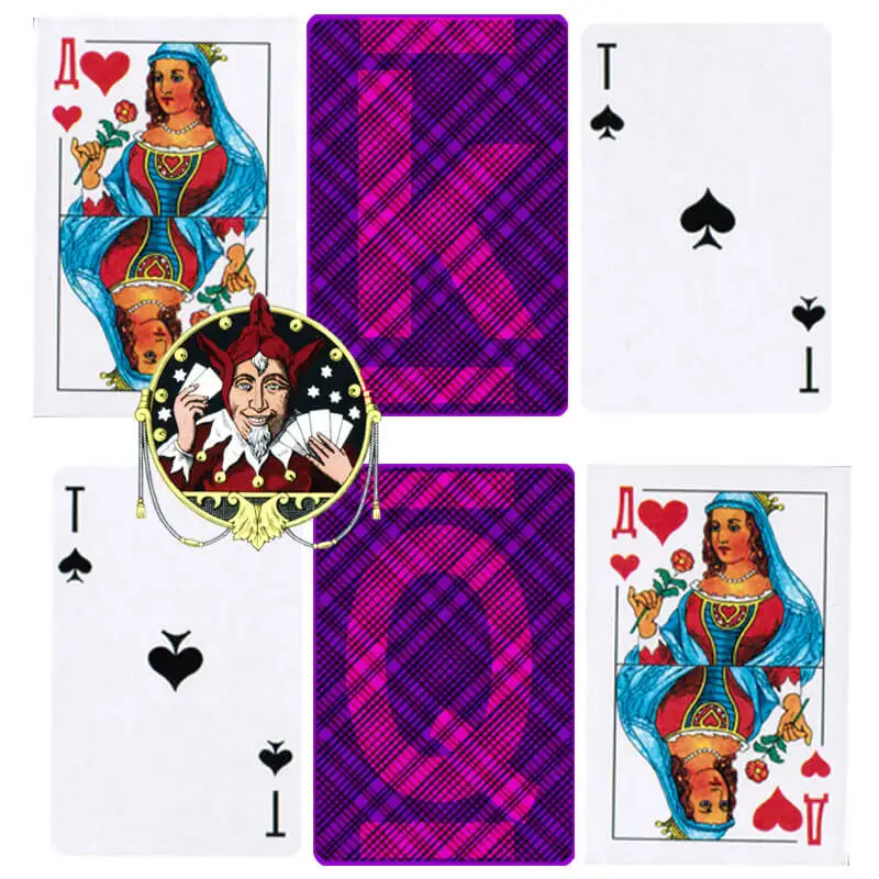 2 Decks Русские бумажные невидимые чернила трюк игральные карты для покера с светящимися маркировками для УФ контактных линз и солнцезащитных очков - Цвет: 2 Decks